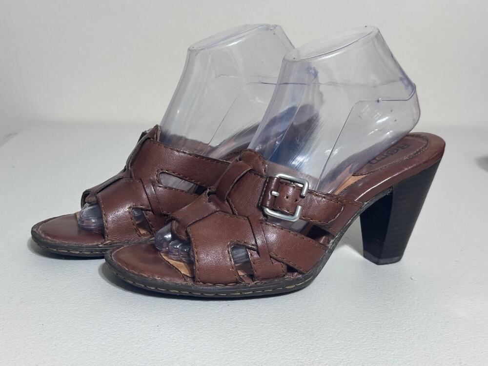 Børn Lucia heeled mule sandals US 8 Brown Womens leather Heel